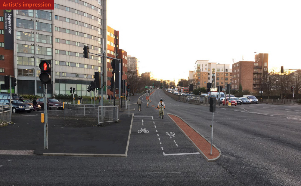 Artist's impression - the route crosses Belgrave Interchange